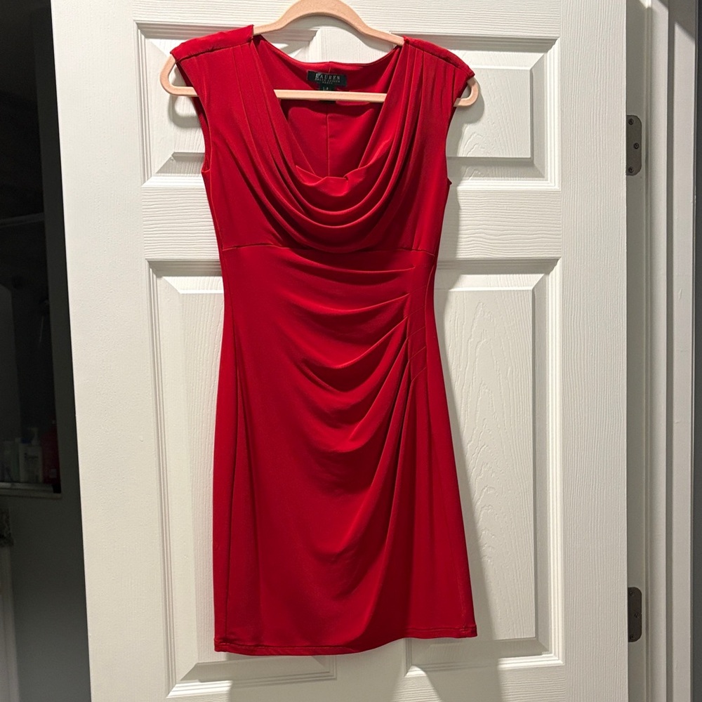Ralph Lauren Sleeveless Cockrail Dress in Red Size 2